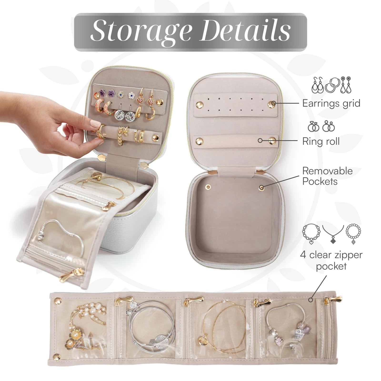 Travel Jewelry Case Organizer - Anti Tangle Storage Organizer - Valentines Da... | eBay