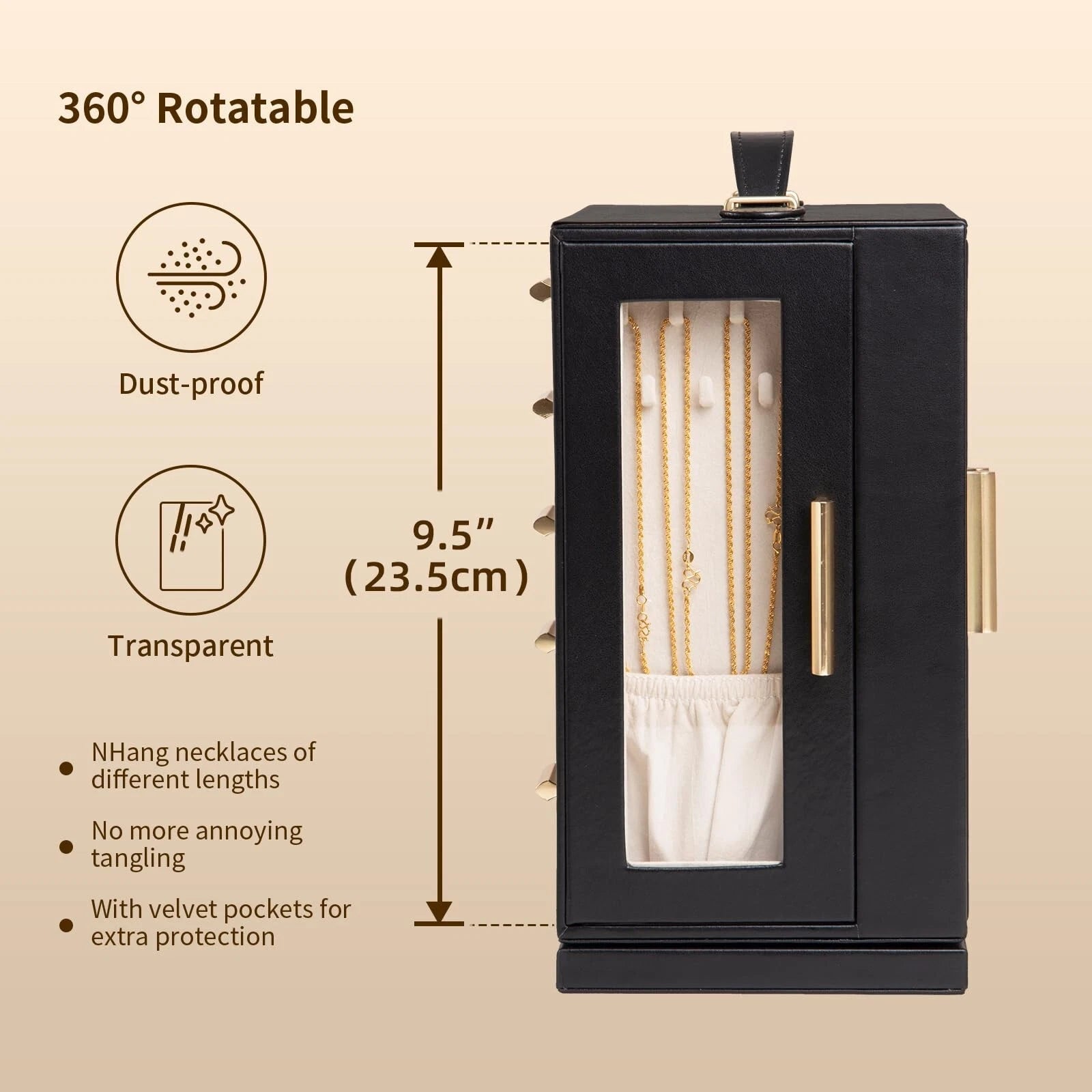 Jewelry Box 360° Rotating, Jewelry Storage Case with 5 Drawers, Jewelry Org | eBay