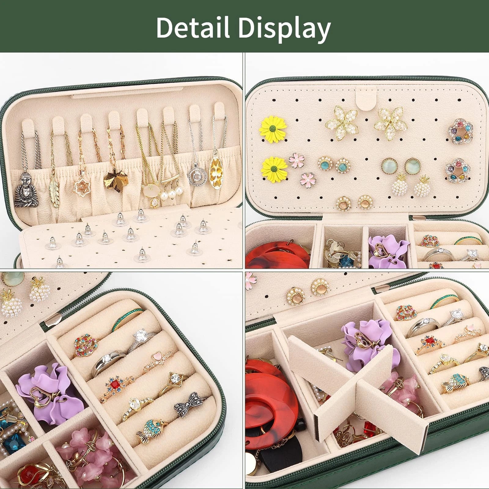 Travel Jewelry Box, PU Leather Portable Jewelry Case, Small Jewelry Boxes for... | eBay