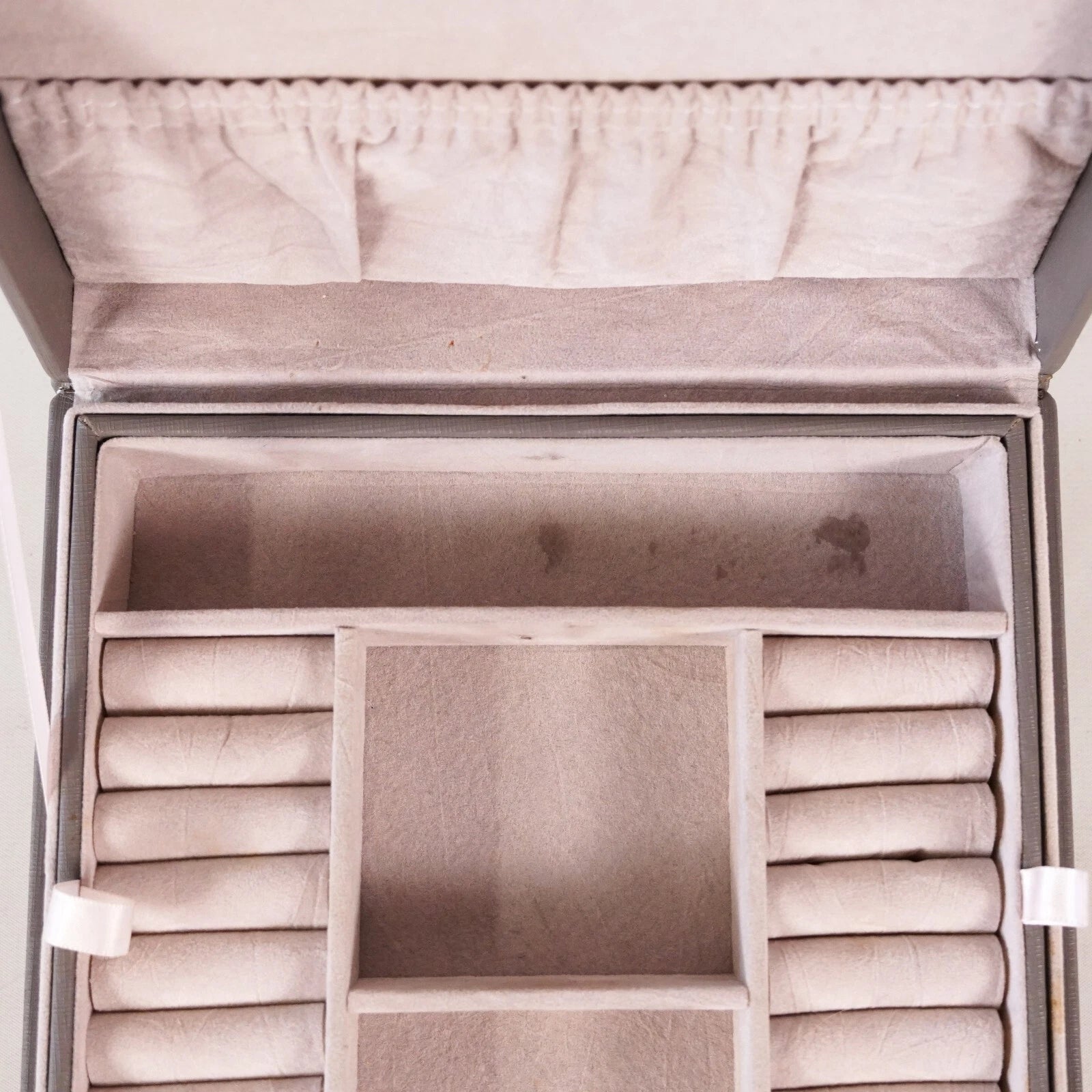 Jewelry Box Organizer Ring Necklace Brooch Storage Container Holder Case Gray | eBay