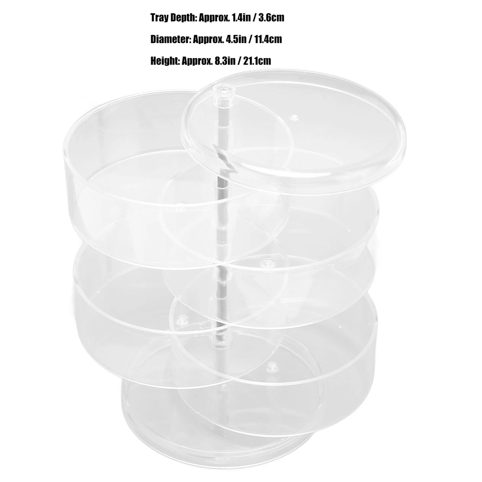 Clear Rotating Jewelry Box 4 Tier Space Saving Plastic Dustproof Decorative DGD | eBay
