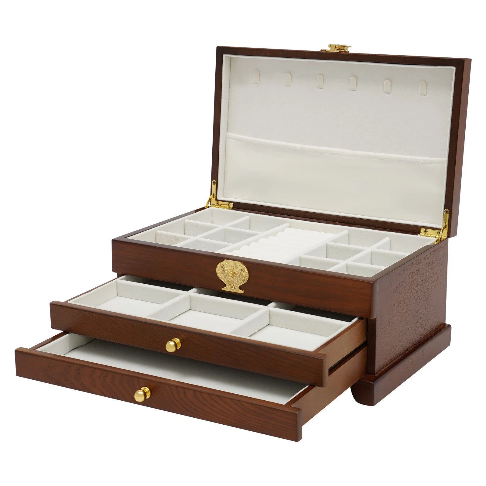 Jewelry Box Organizer for Women Girls 3 Layer Large Jewelry Storage Case White | eBay