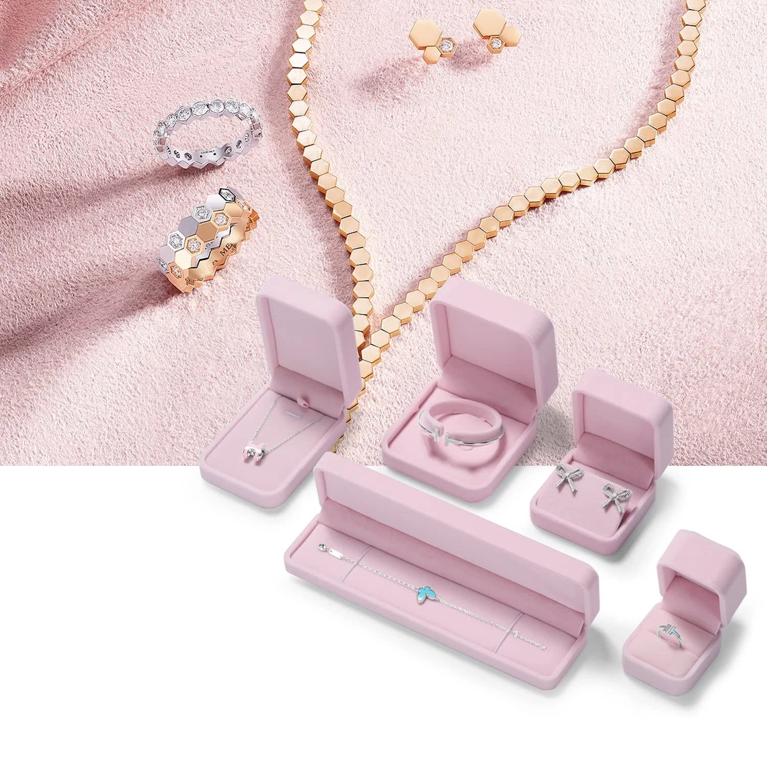 Pink Velvet Bangle/bracelet Gift Box Jewelry Storage Box Accessories Case | eBay