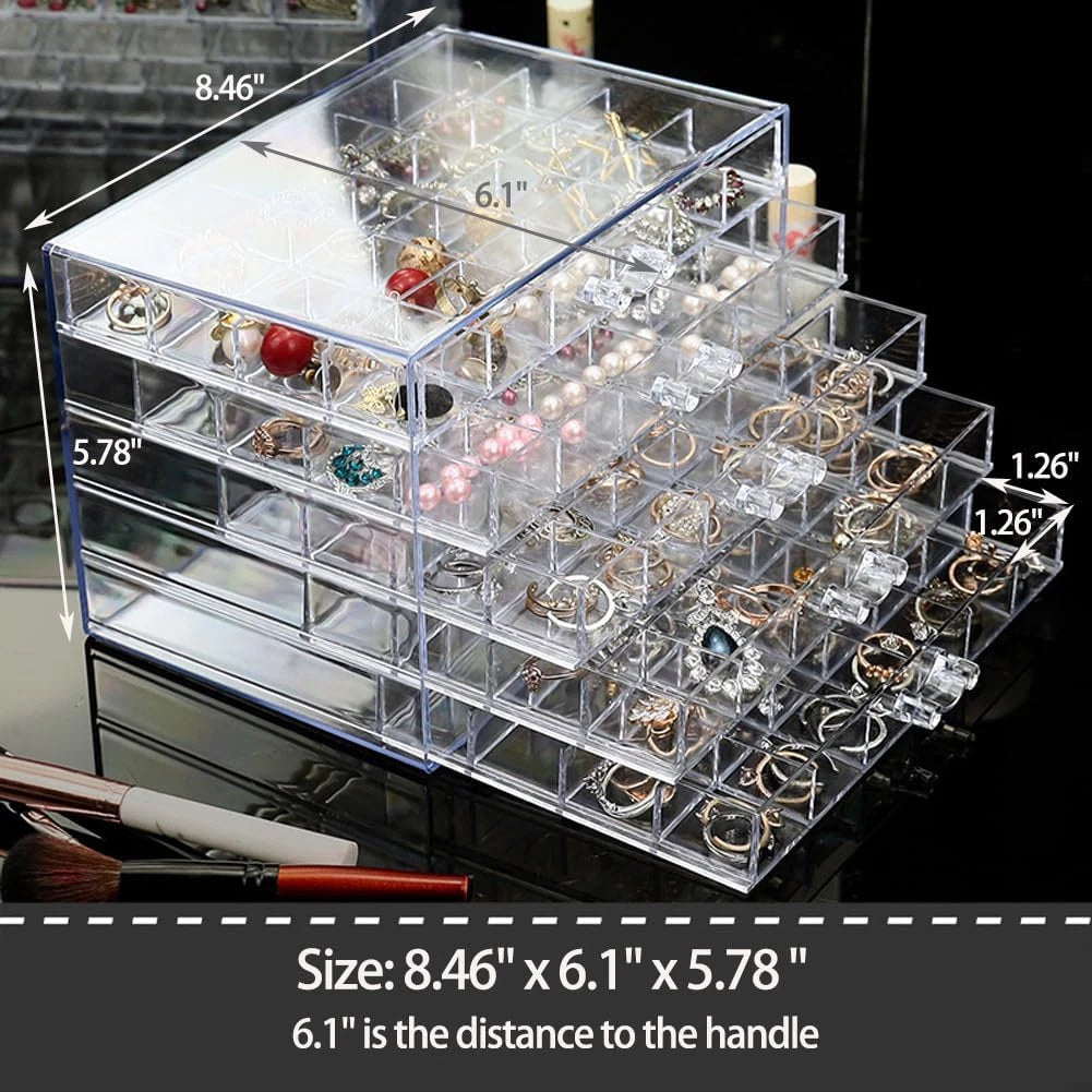 Earring Storage Box Organizer, Acrylic Jewelry Storage Box Holder 5 Drawers Tran | eBay