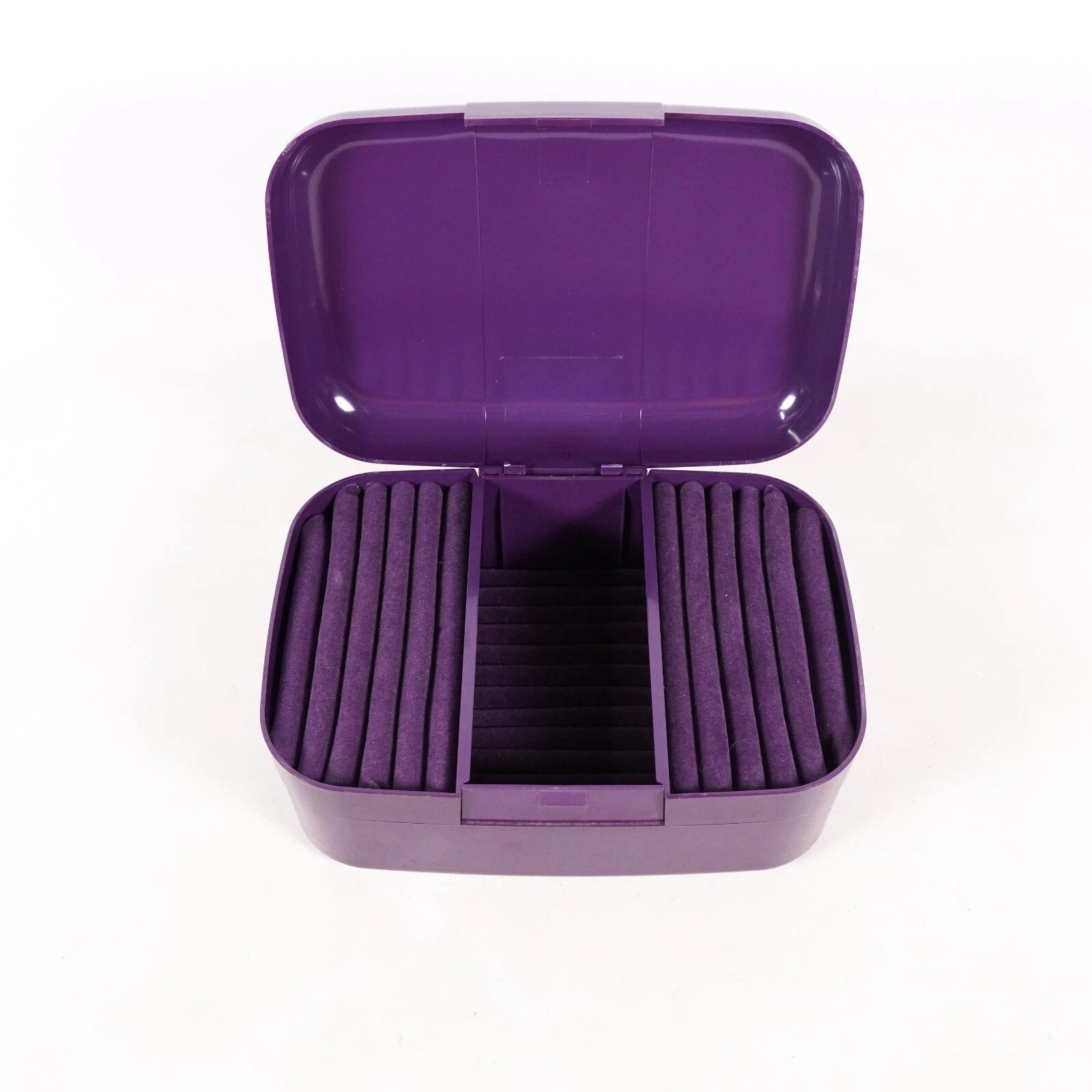 Purple Jewelry Box Organizer Plastic Storage Container Travel Case Foldable | eBay