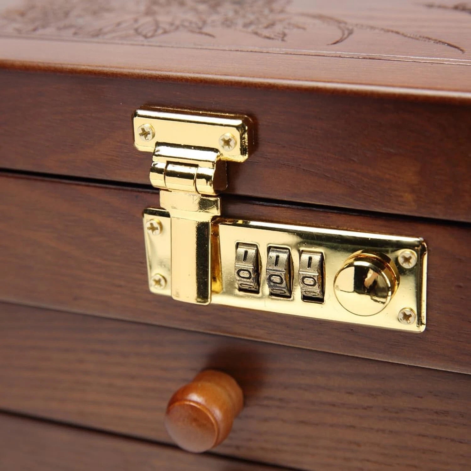 FEECOZ Wooden Jewelry Box for Women, Jewelry Storage Box with Combo Lock for ... | eBay