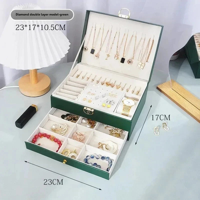 Hot Diamond Shaped Three-layer Lockable Drawer Jewelry Box, Jewelry Storage Box | eBay