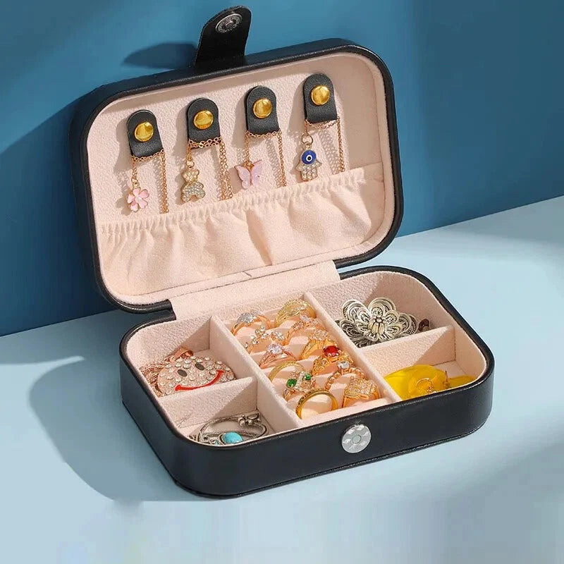 Portable Jewelry Storage Box Necklace Ring Earrings Organizer Holder | eBay