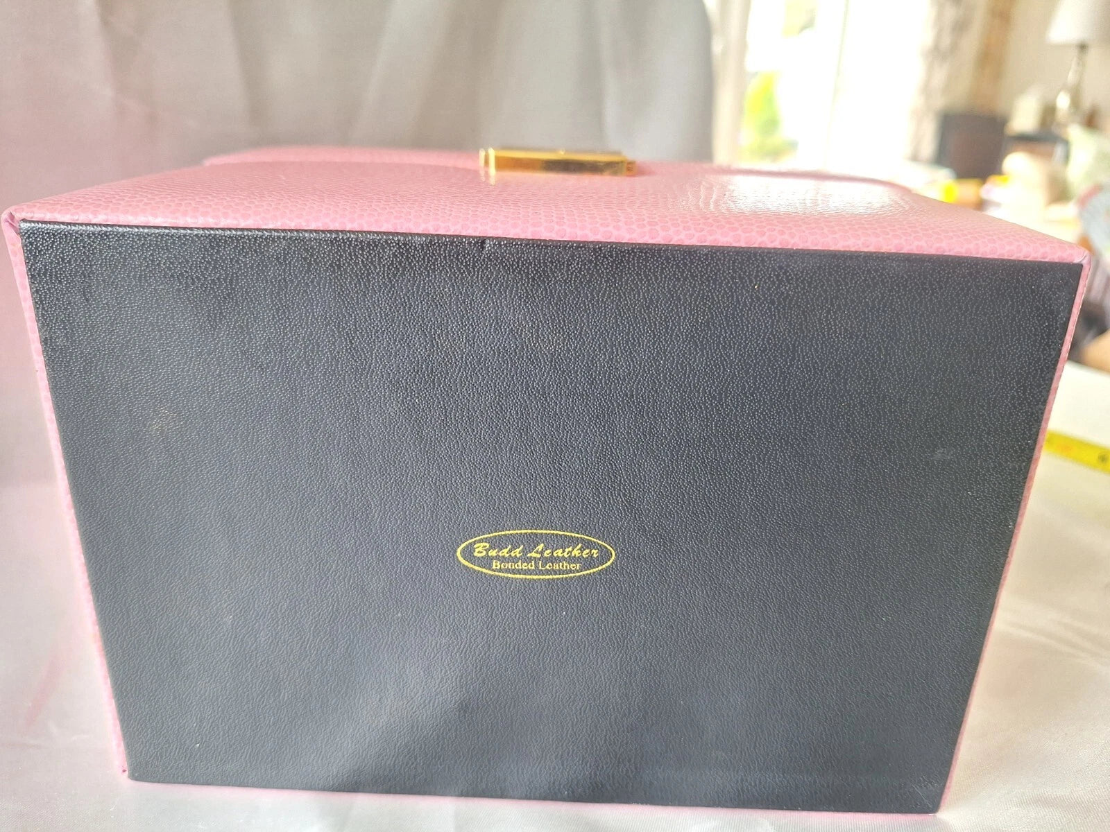 Budd Leather Pink Jewelry Box Vintage Girls Carry Handle Fifties Look Well- Made | eBay