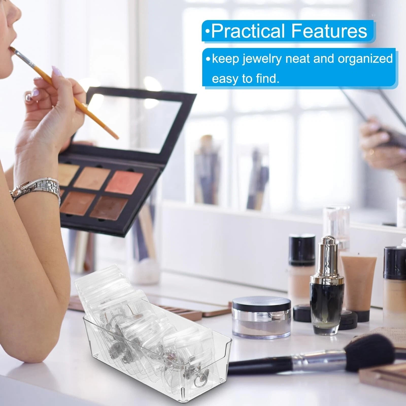 PATIKIL 1 Pack Jewelry Organizer, Jewelry Display Organizer Storage Box with ... | eBay