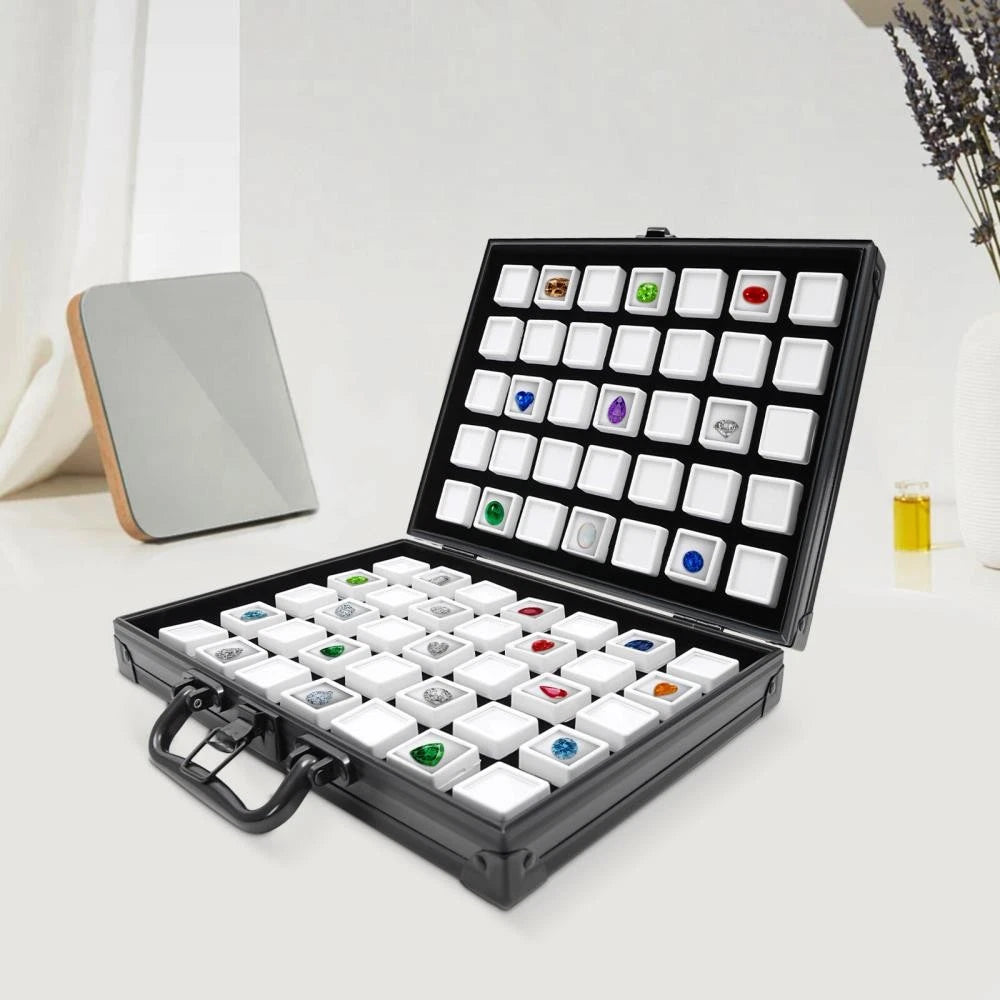 Jewelry Organizer Box for Storage Fits 70 Pieces Square Displays with Aluminum C | eBay