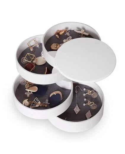 Jewelry Organizer, Small Jewelry Storage Box Earring Holder for Women, 5 White | eBay