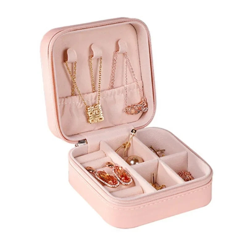 New Mini Jewelry Storage Box PU Leather Travel Organizer Earrings Ring Fast Ship | eBay
