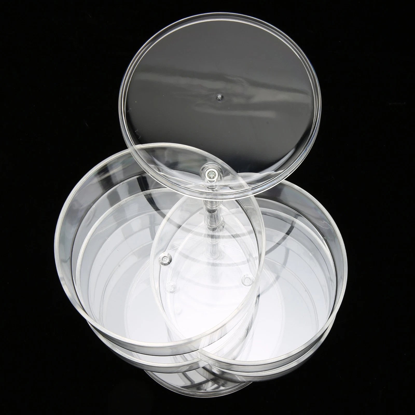 Clear Rotating Jewelry Box 4 Tier Space Saving Plastic Dustproof Decorative DGD | eBay
