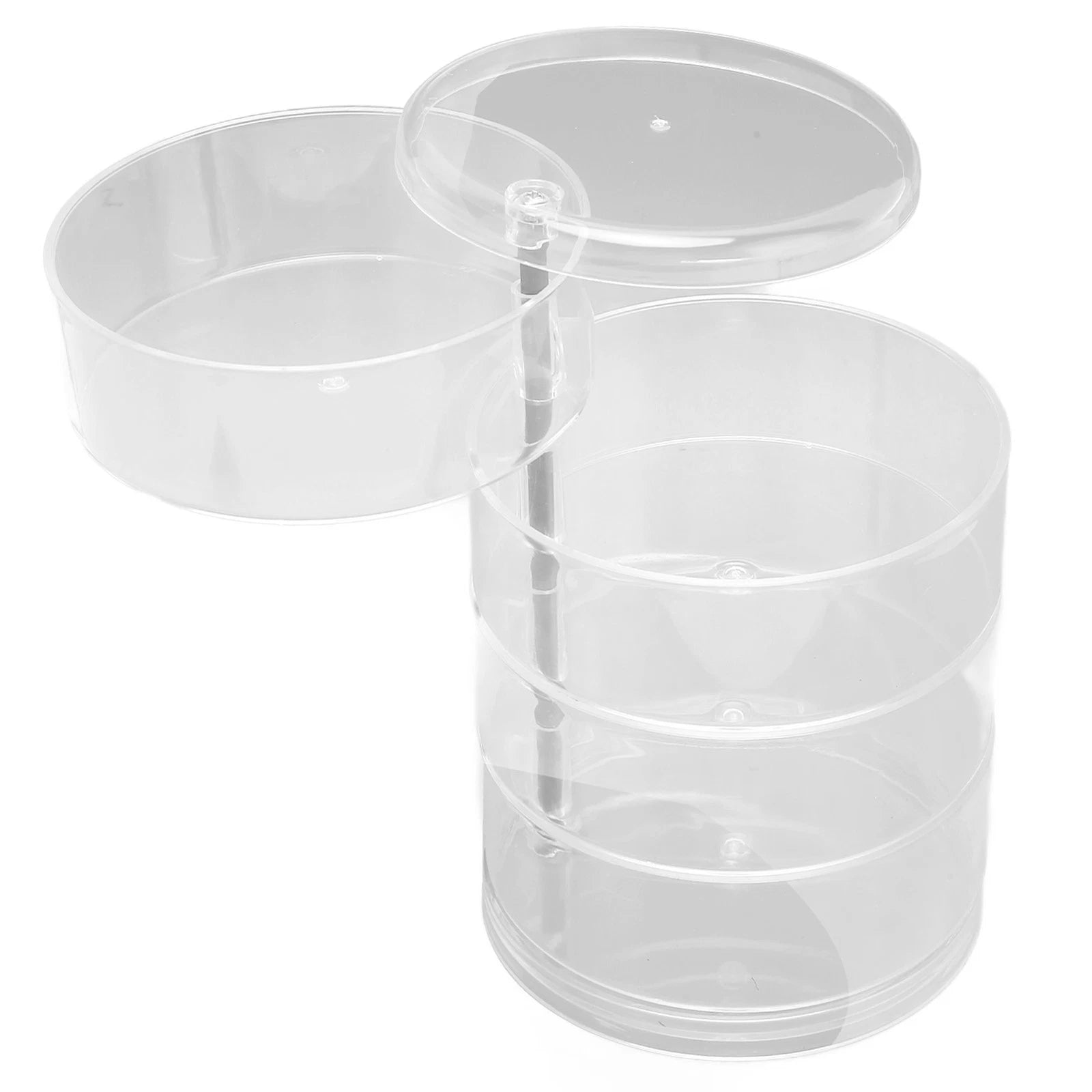 Clear Rotating Jewelry Box 4 Tier Space Saving Plastic Dustproof Decorative DGD | eBay