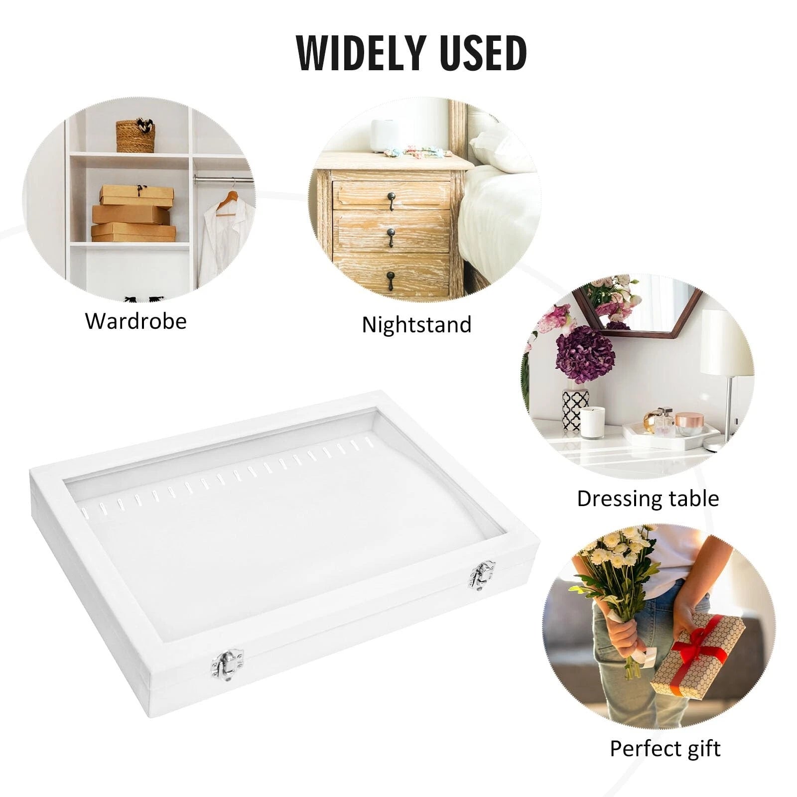 Velvet Necklace Display Jewelry Tray 20 Hook Necklace Tray Necklace Pendant J... | eBay