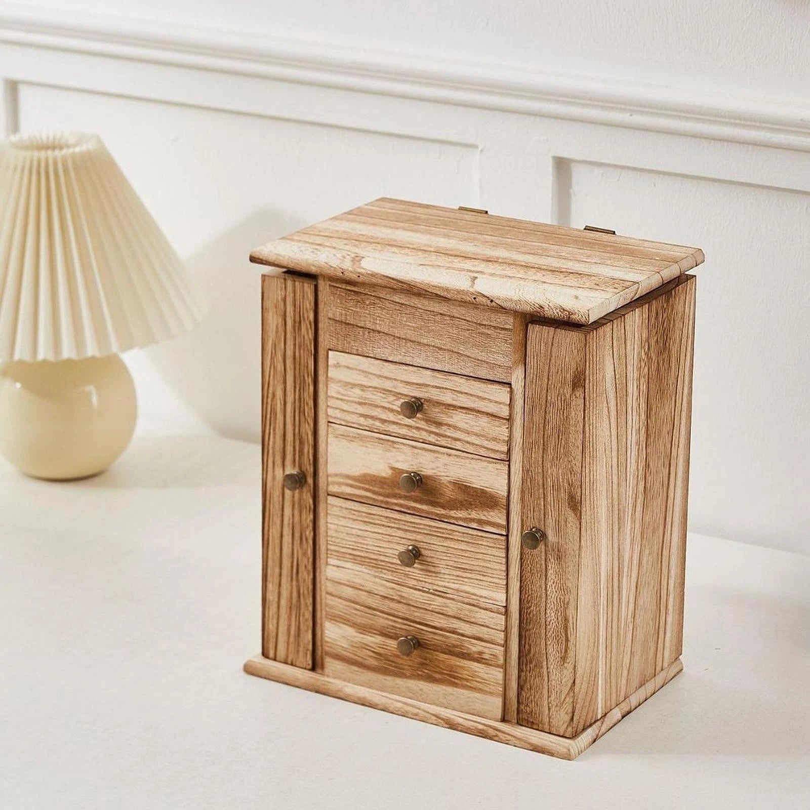 Wooden Jewelry Box Jewelry Organizer Farmhouse Jewelry Holder Organizer Jewelry | eBay