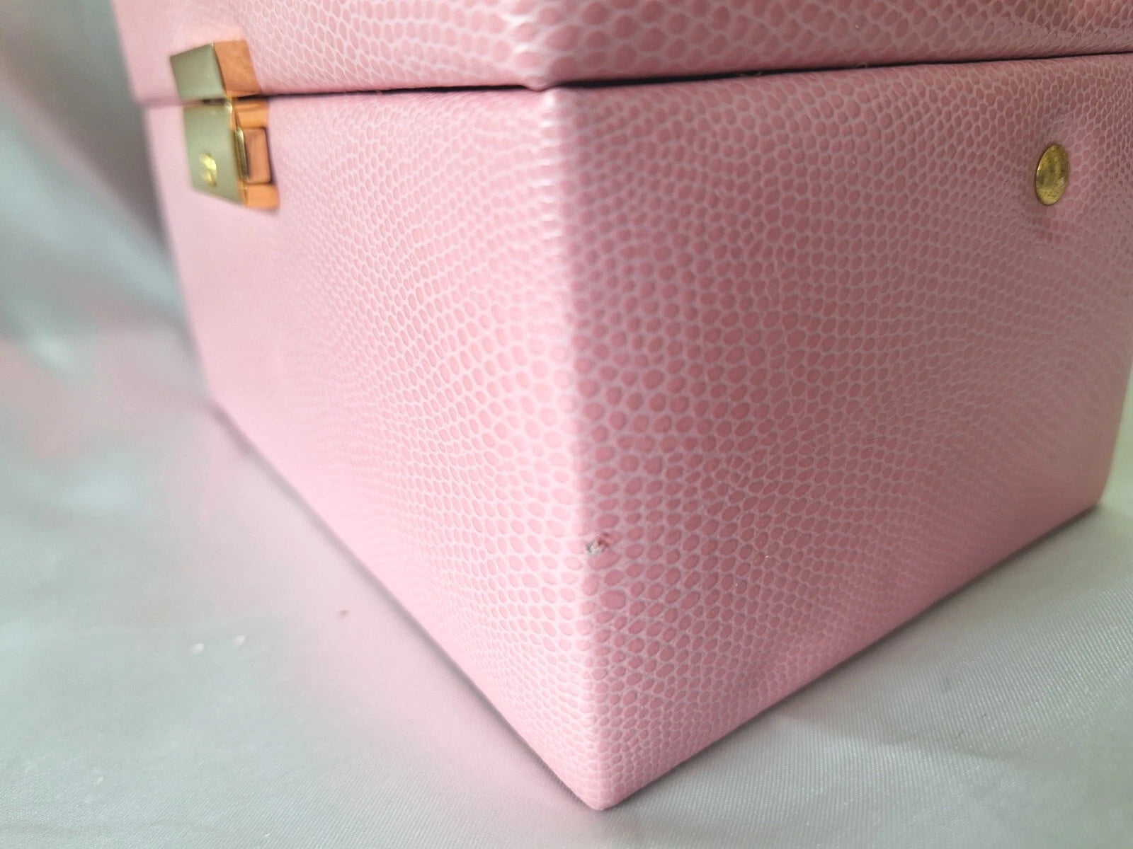 Budd Leather Pink Jewelry Box Vintage Girls Carry Handle Fifties Look Well- Made | eBay