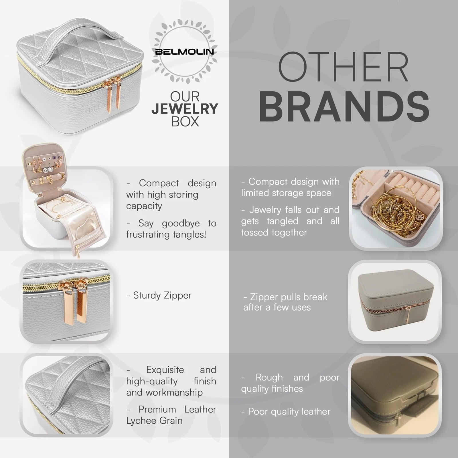 Travel Jewelry Case Organizer - Anti Tangle Storage Organizer - Valentines Da... | eBay