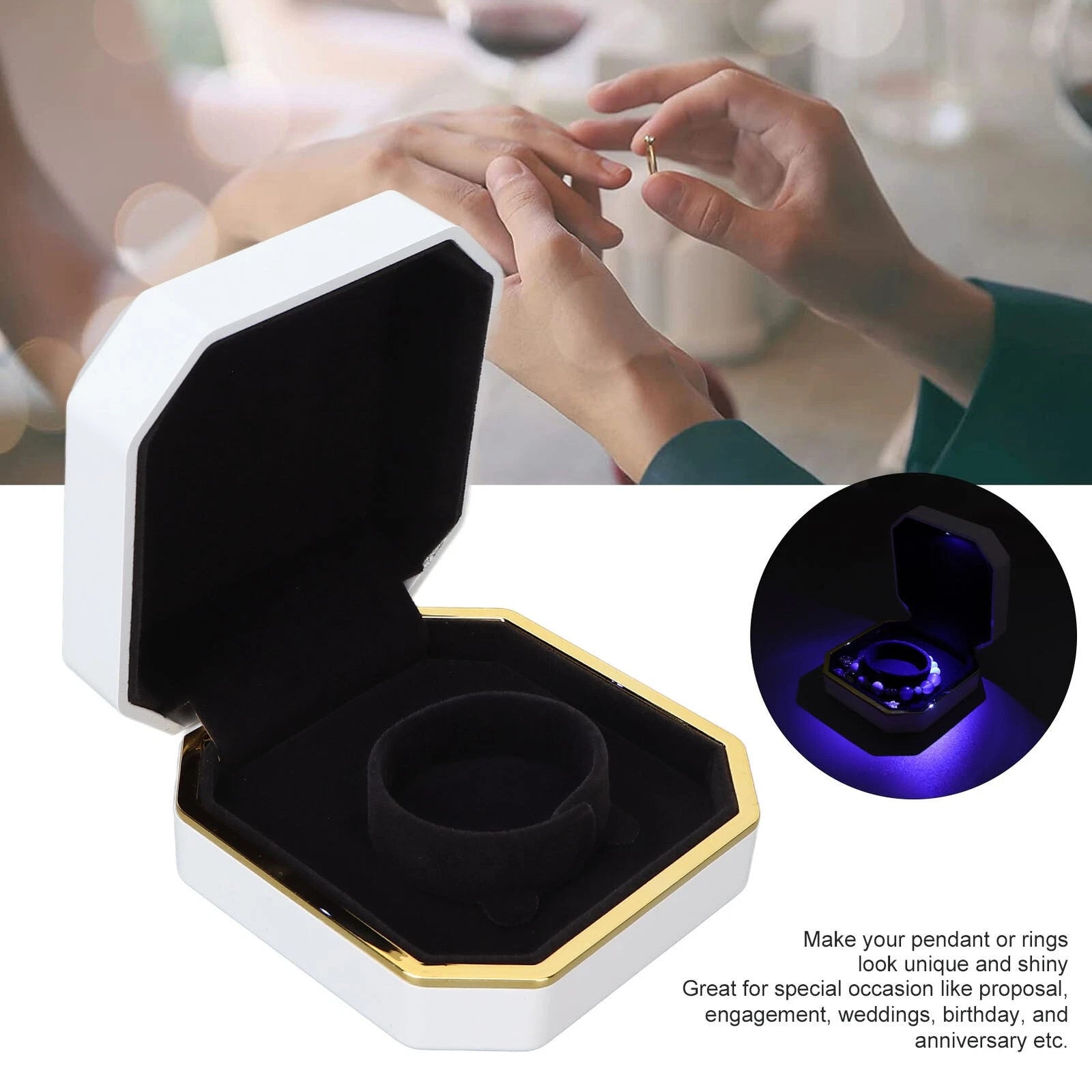 Exquisite Bracelet Gift Box Portable Jewelry Storage Display Case with Light | eBay