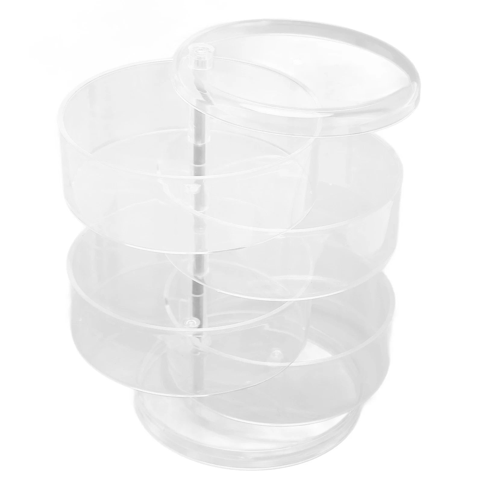 Clear Rotating Jewelry Box 4 Tier Space Saving Plastic Dustproof Decorative DGD | eBay