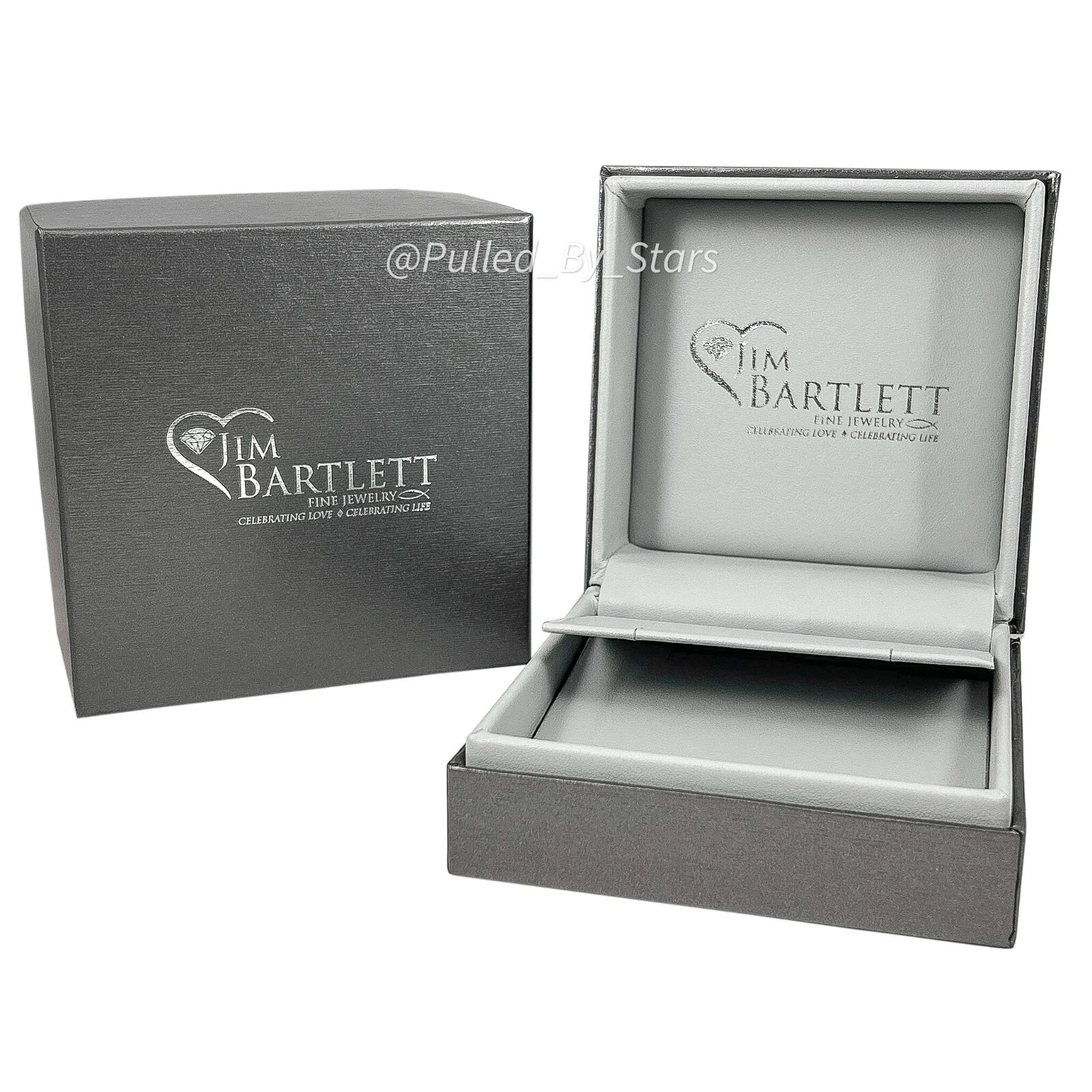 Boutique Jewelers Sleek Metallic Pewter Necklace/Earrings Gift Presentation Box | eBay