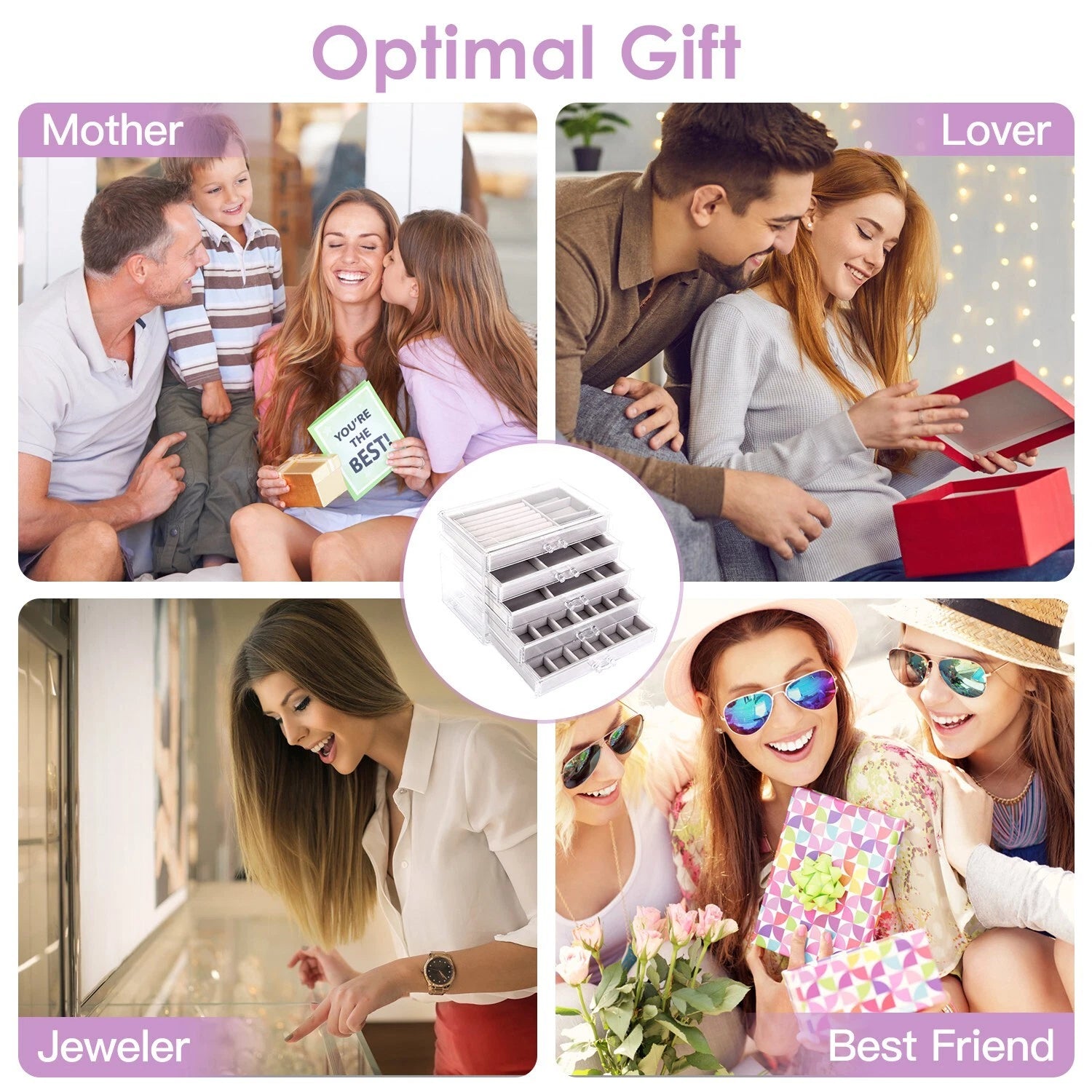 Stackable Jewelry Box Necklaces Jewelry Holder Velvet Holder Storage Organizer | eBay