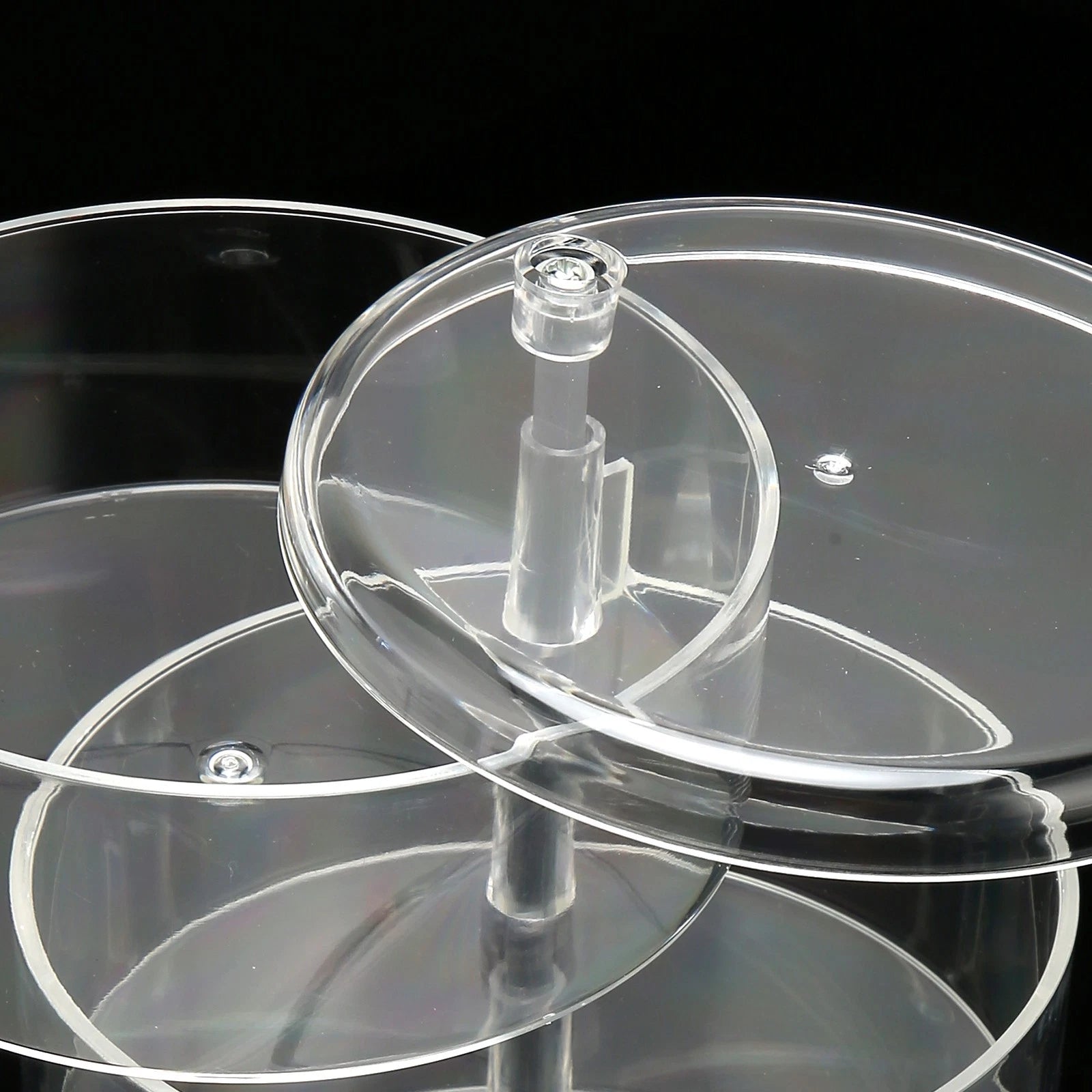 Clear Rotating Jewelry Box 4 Tier Space Saving Plastic Dustproof Decorative DGD | eBay