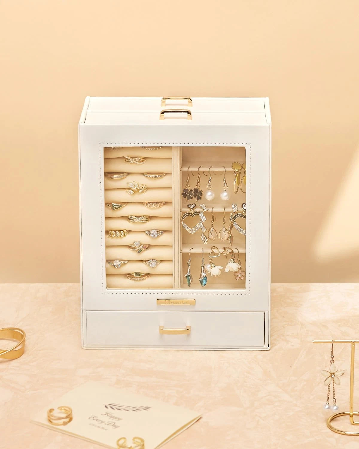 Jewelry Organizer Girls Women Jewelry Box for Necklaces Rings Earrings Gift Brac | eBay