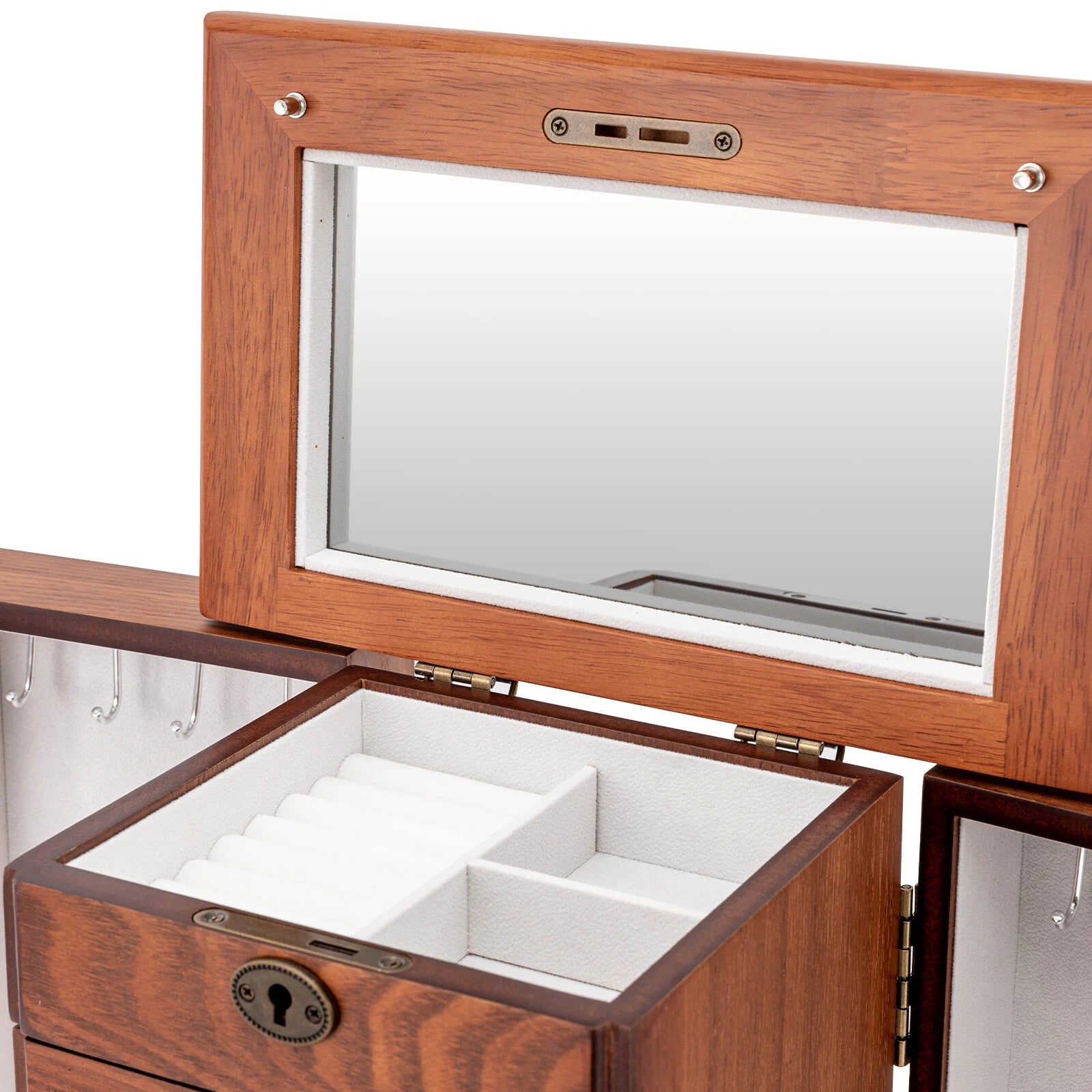 Wooden Jewelry Box Cabinet Storage Beauty 7 Drawers Case For Festival Gifts NEW | eBay