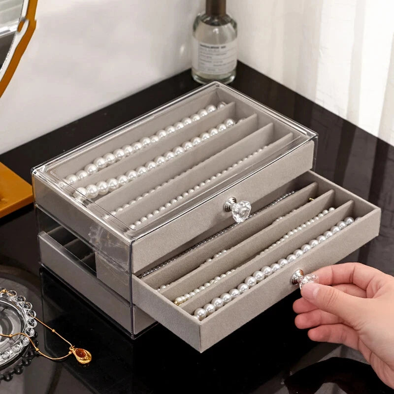 Jewelry Storage Box Necklace Bracelet Earrings Drawer Organizer Holder Case | eBay