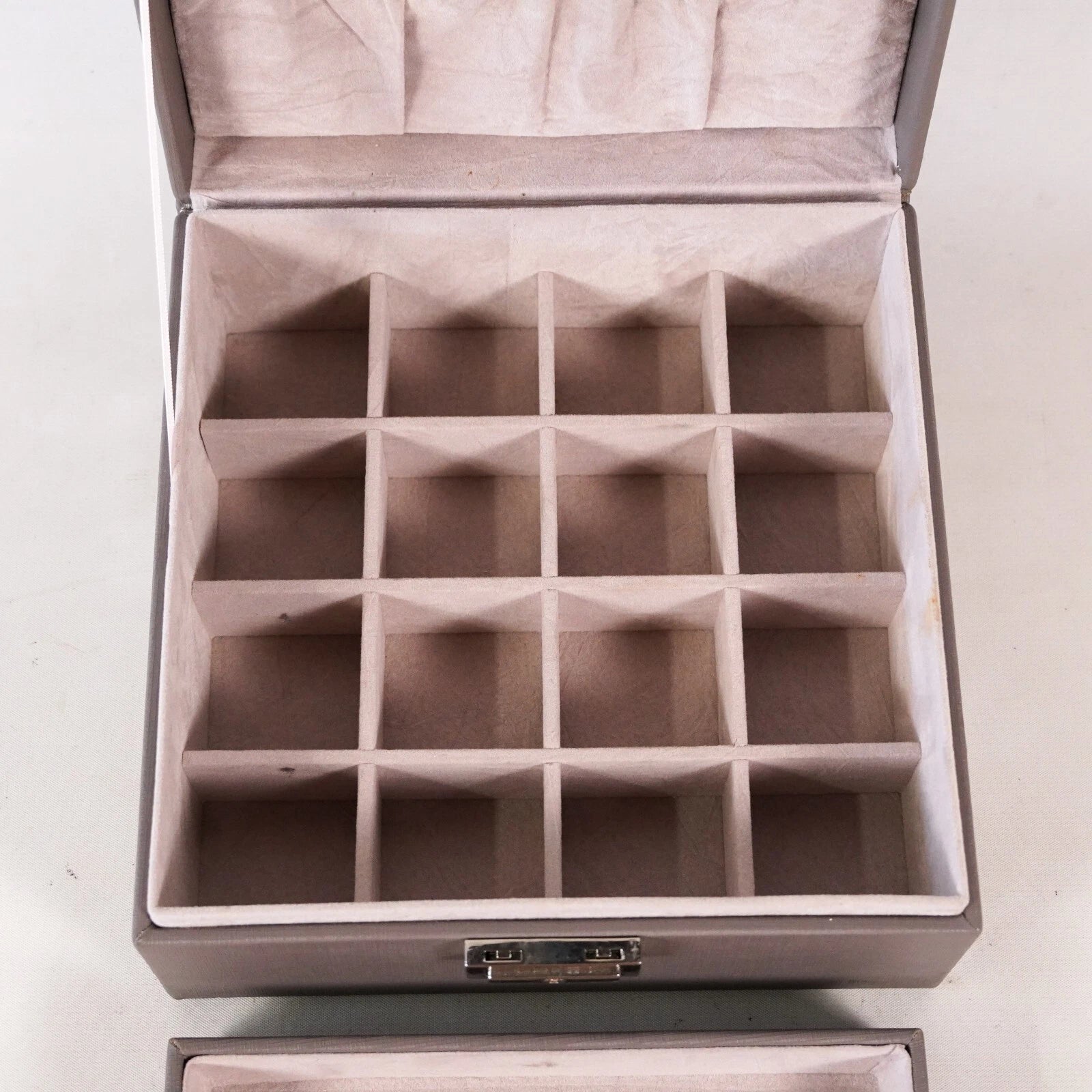 Jewelry Box Organizer Ring Necklace Brooch Storage Container Holder Case Gray | eBay