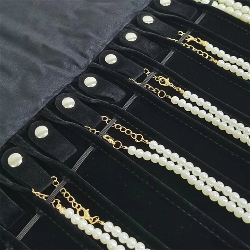 SCIKHEFT Portable Jewelry Roll Untangled Secure Necklace Travel Storage Bag D... | eBay