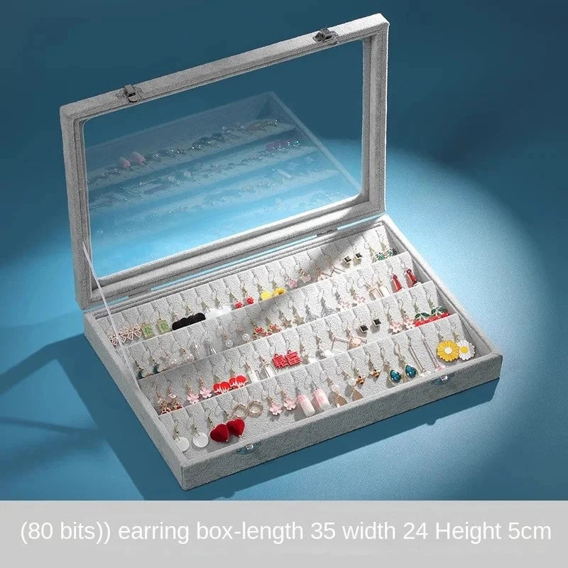 Jewelry Storage Box Large Capacity Rings Earrings Necklace Bracelet Display Case | eBay