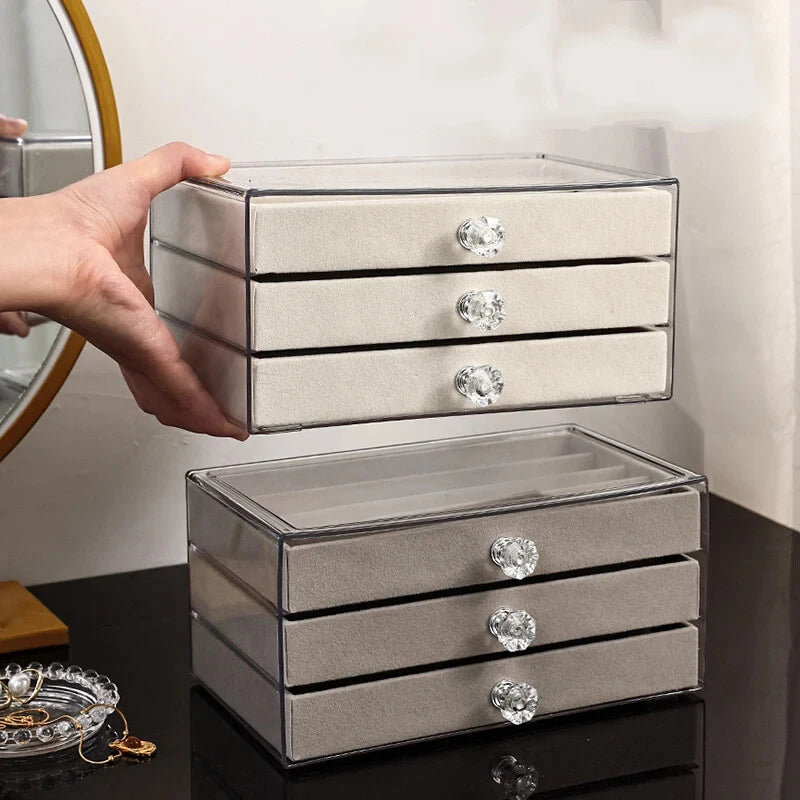 Jewelry Storage Box Necklace Bracelet Earrings Drawer Organizer Holder Case | eBay