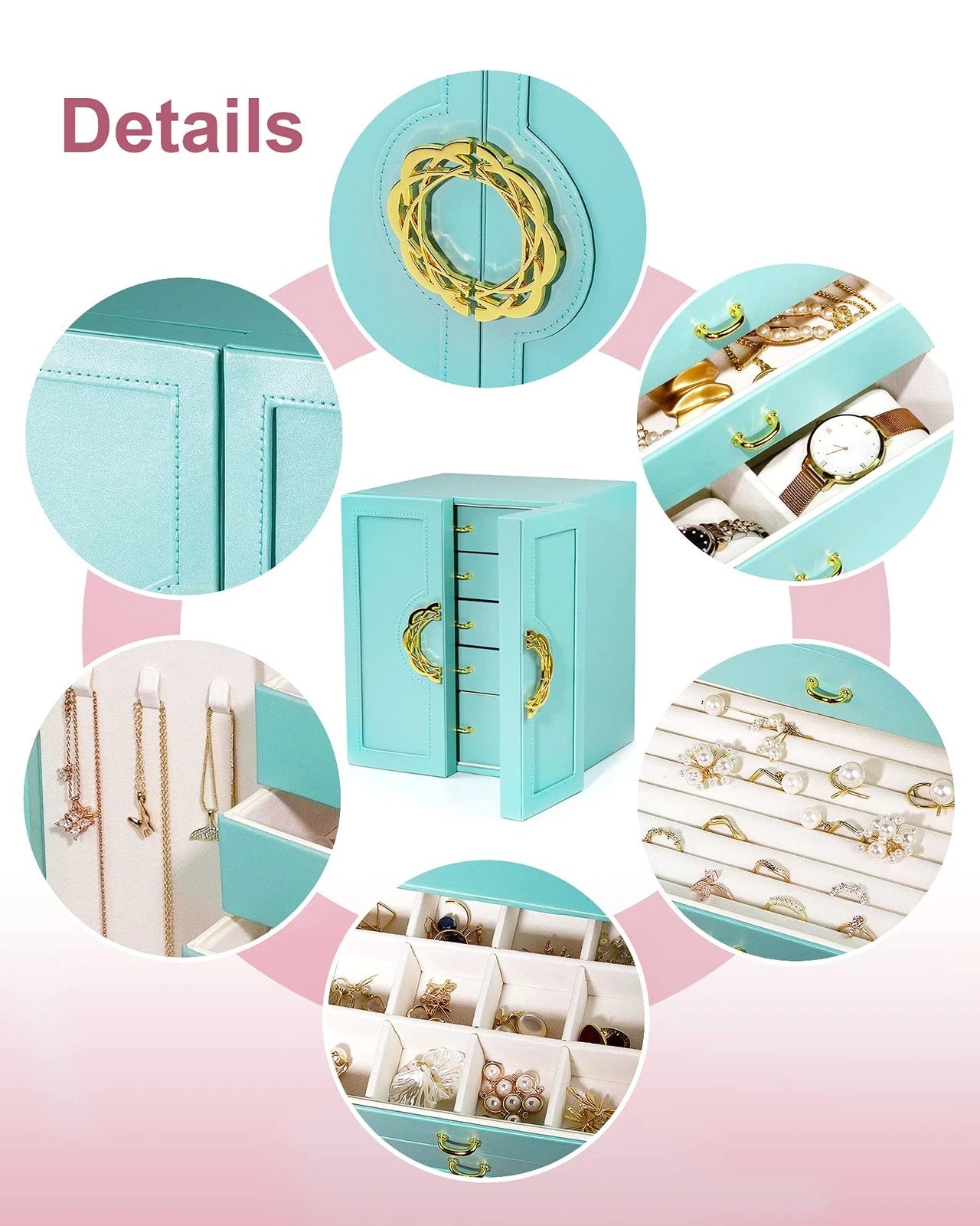 Jewelry Boxes & Organizers, Large Jewelry Boxes Organizers with 5 Drawers Nec... | eBay