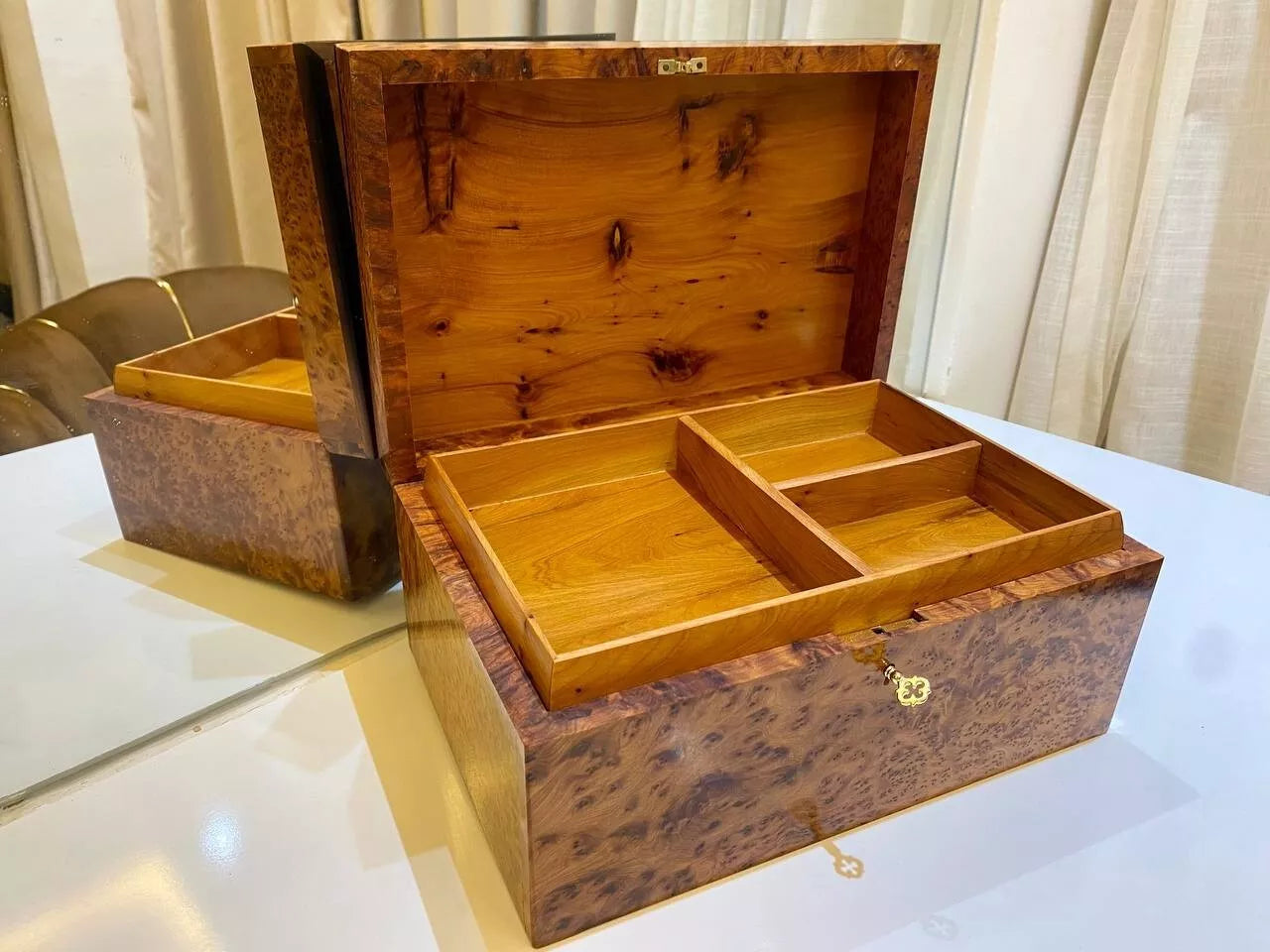 Big Moroccan jewellery Box lockable thuya wooden Jewelry Gift Box organizer | eBay