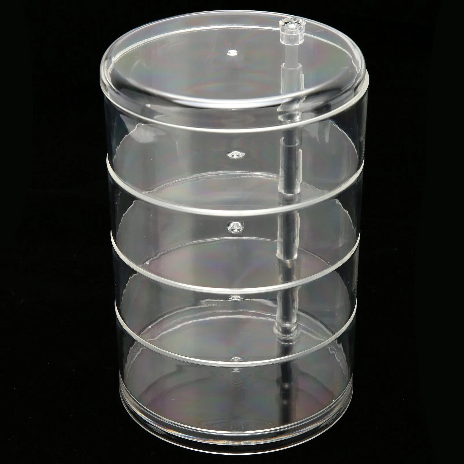 Clear Rotating Jewelry Box 4 Tier Space Saving Plastic Dustproof Decorative DGD | eBay