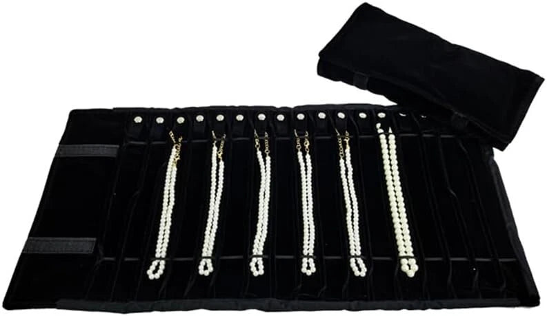 SCIKHEFT Portable Jewelry Roll Untangled Secure Necklace Travel Storage Bag D... | eBay