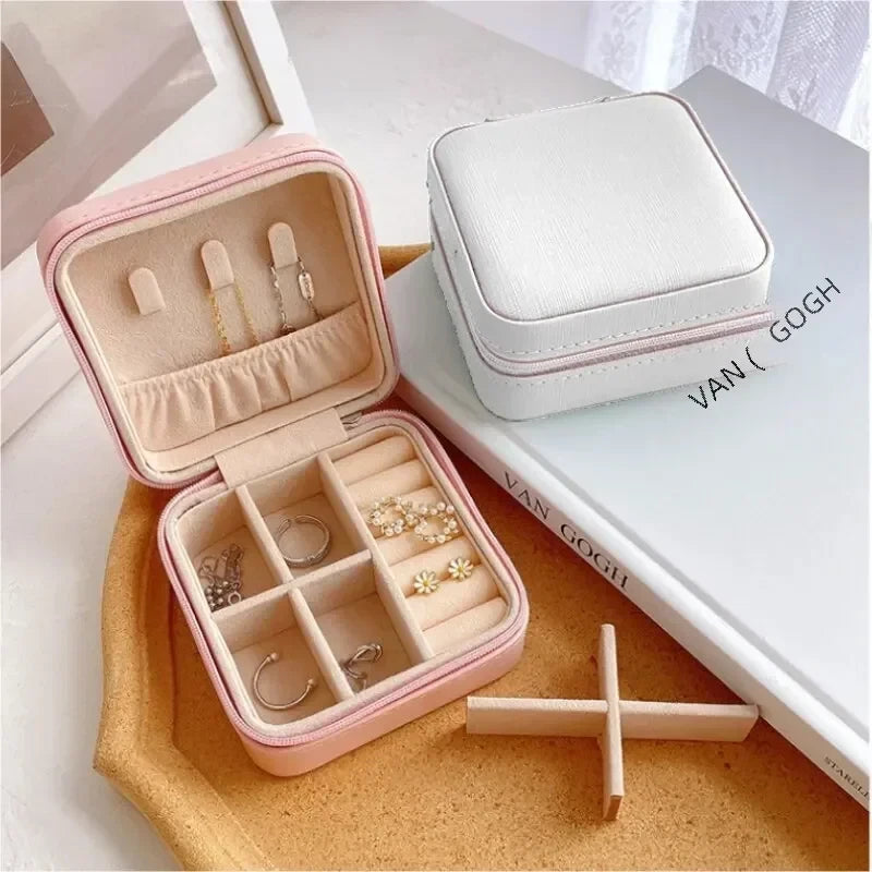 New Mini Jewelry Storage Box PU Leather Travel Organizer Earrings Ring Fast Ship | eBay