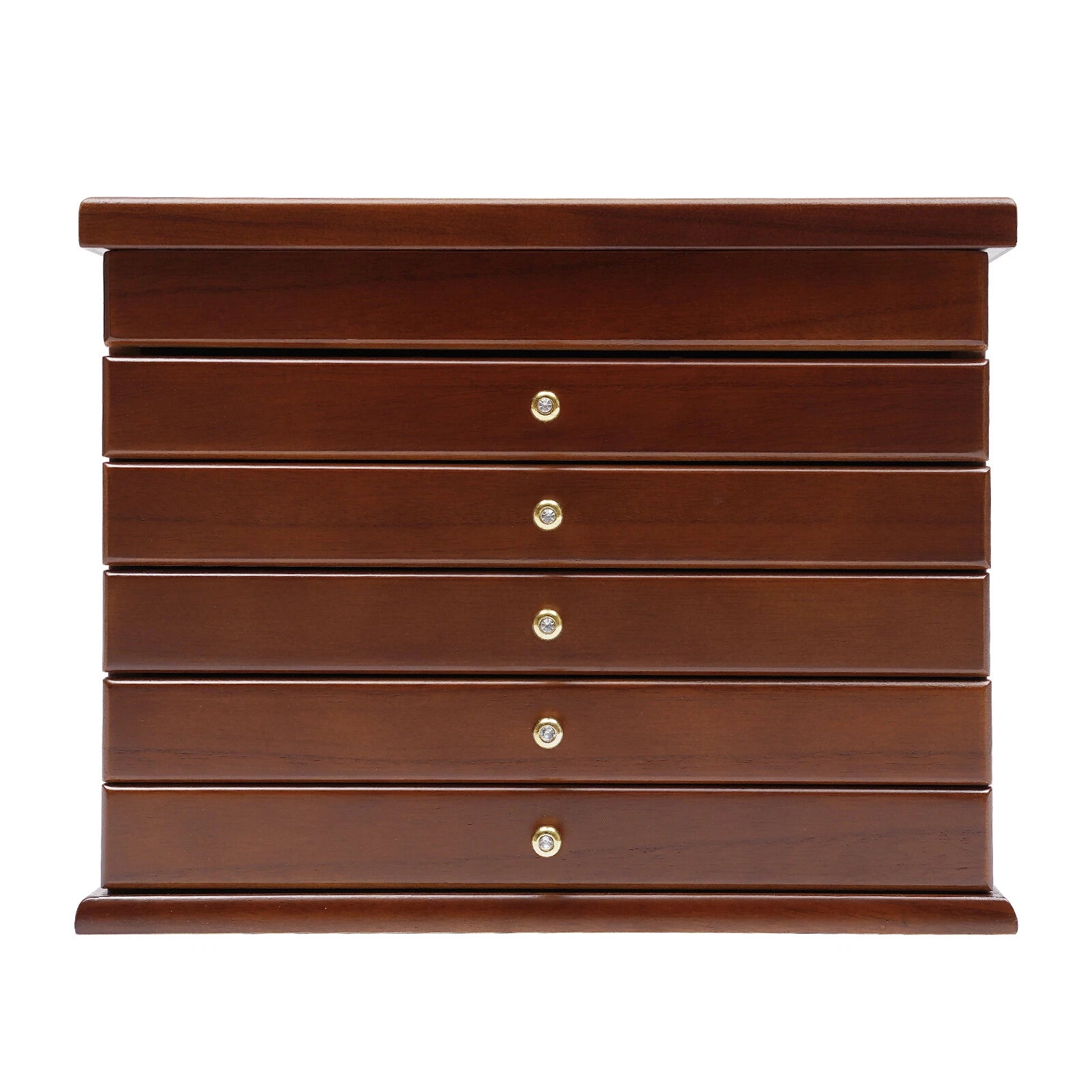 6 Layers Brown Jewelry Storage Box Organizer Cabinet Wood Jewelry Necklace Chest | eBay
