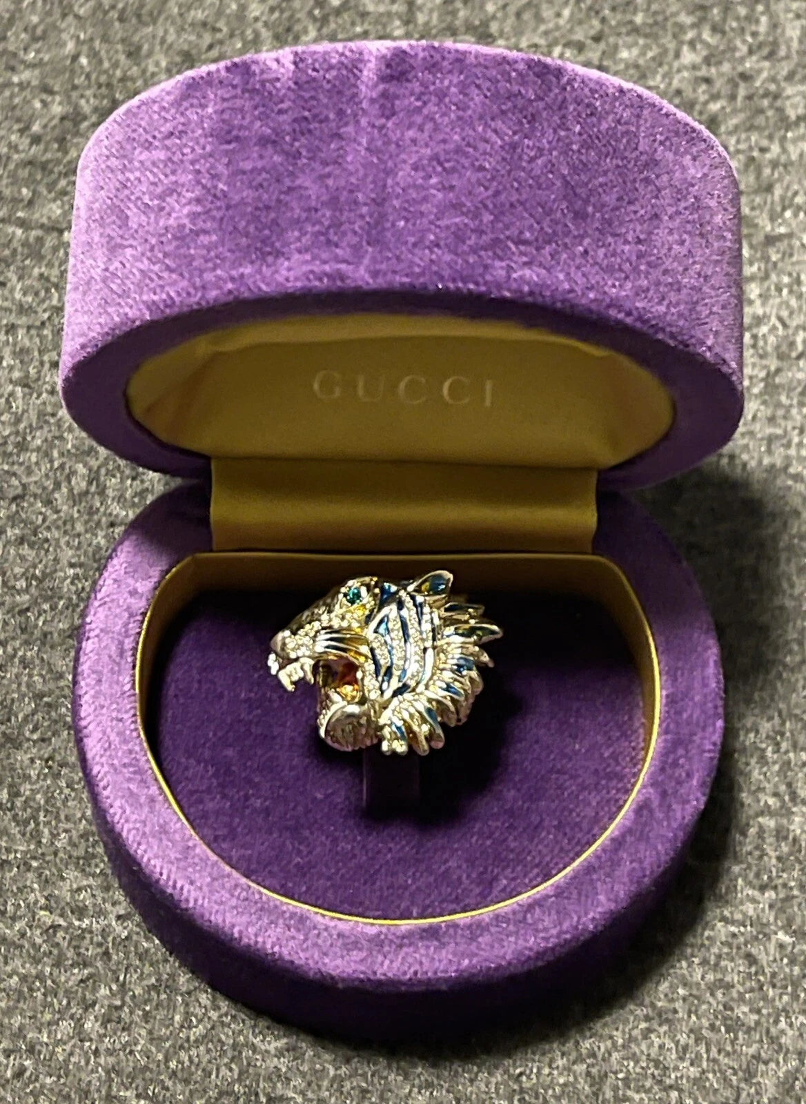 Genuine GUCCI Purple Velvet Clam Style Ring Box - 3.5" x 3" Inches - NEW | eBay