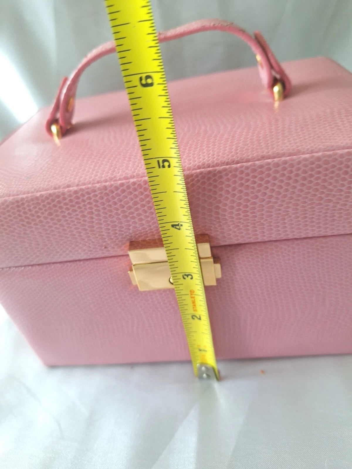 Budd Leather Pink Jewelry Box Vintage Girls Carry Handle Fifties Look Well- Made | eBay