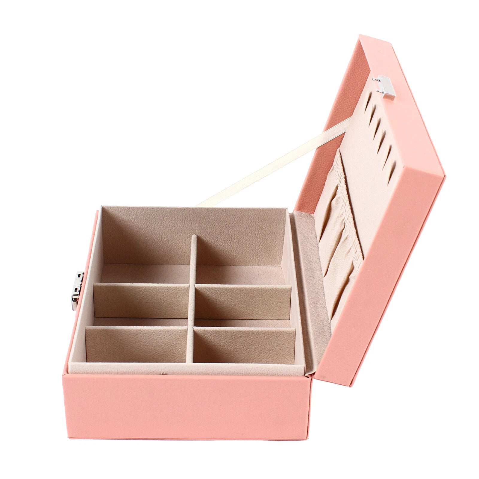 Double-layer Jewelry Storage Pink Cosmetics Box Watch Organizer Case PU Leather | eBay