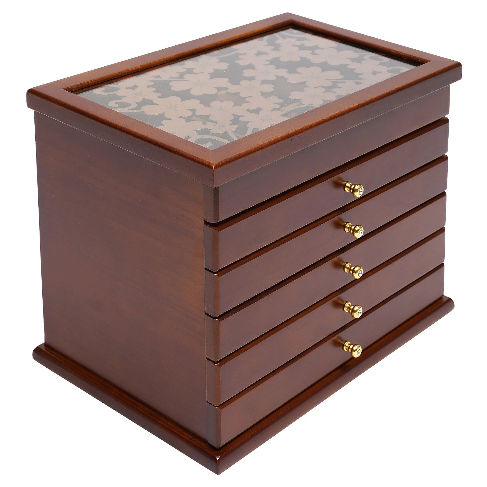 6 Layers Brown Jewelry Storage Box Organizer Cabinet Wood Jewelry Necklace Chest | eBay
