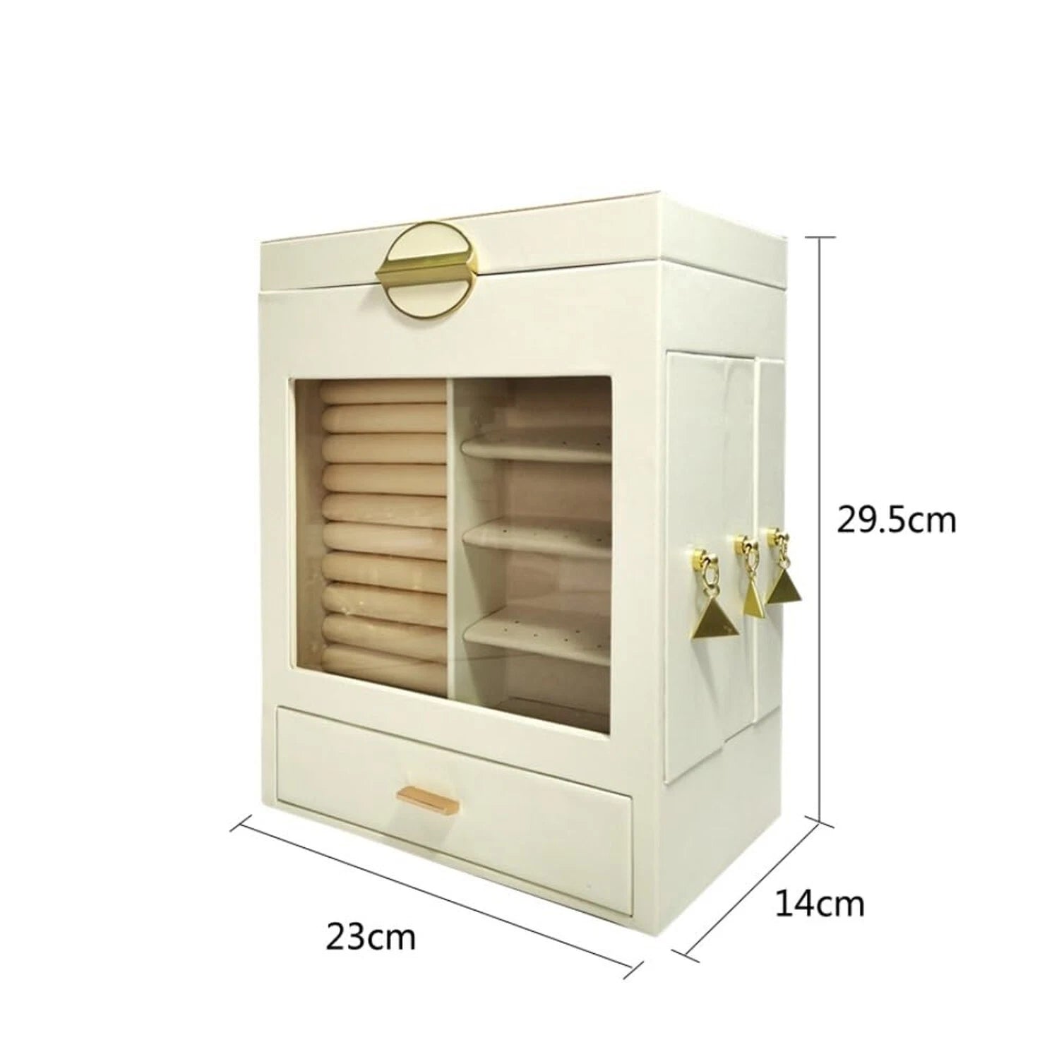 Large Beige Jewelry Box Organizer Perfect for Dresser Jewelry Box Display Cas... | eBay