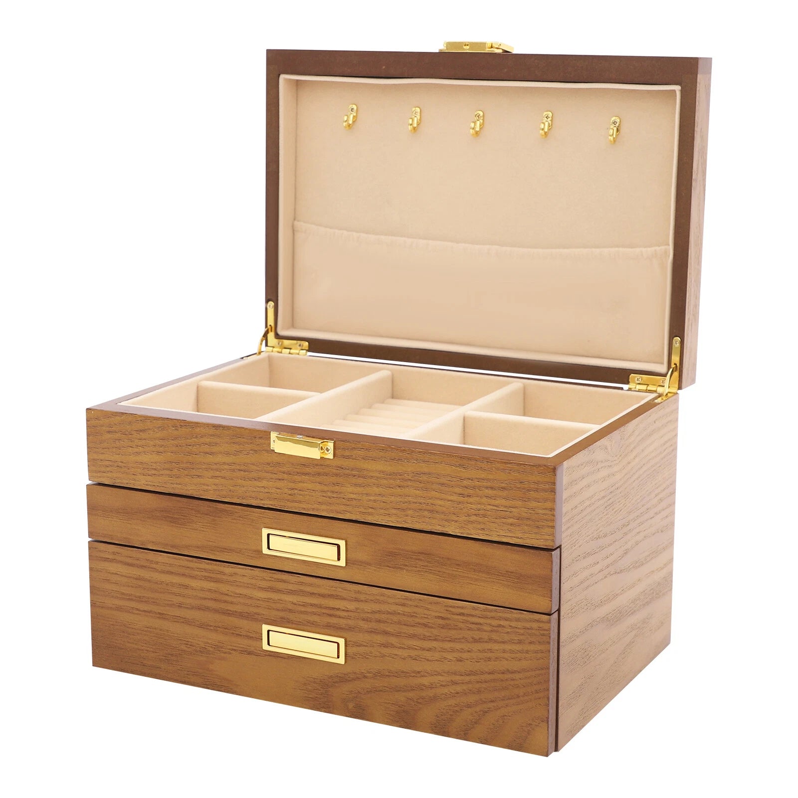 Retro Jewelry Organizer 3 Layers Rings Necklaces Bracelet Display Cabinet Box | eBay