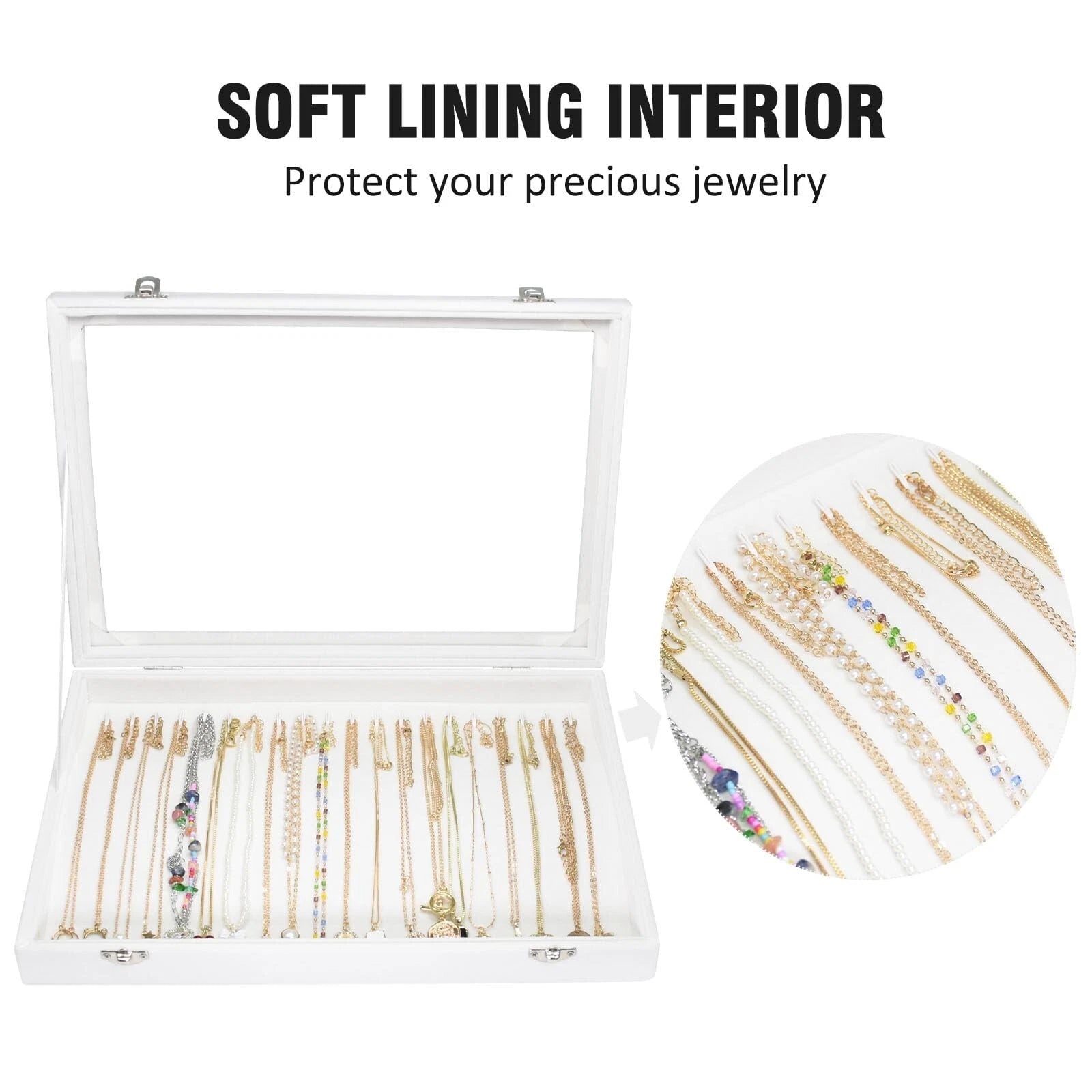 Velvet Necklace Display Jewelry Tray 20 Hook Necklace Tray Necklace Pendant J... | eBay