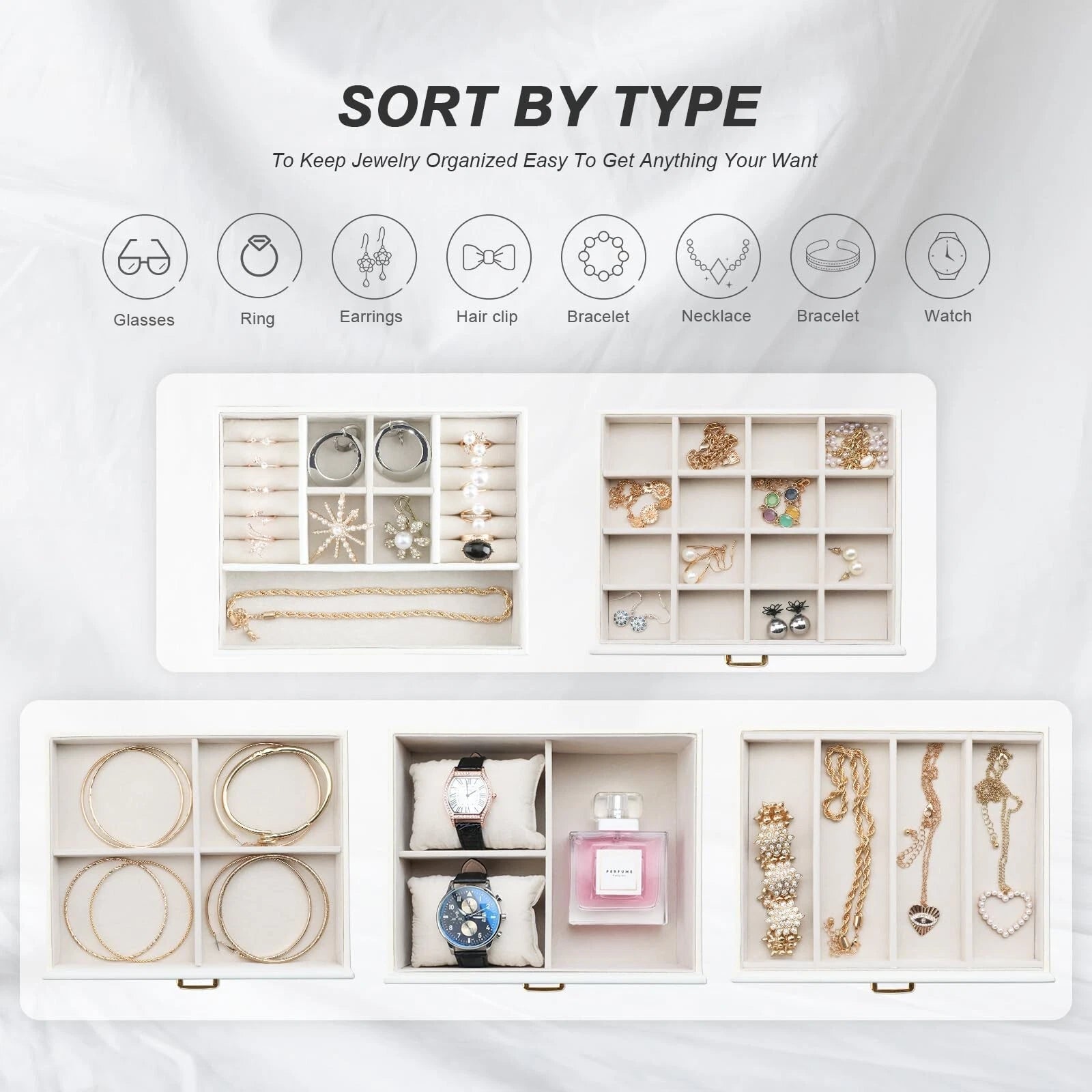 Jewelry Box for Women, 5-Layer Jewelry Organizers Box, Large Jewelry Storage ... | eBay