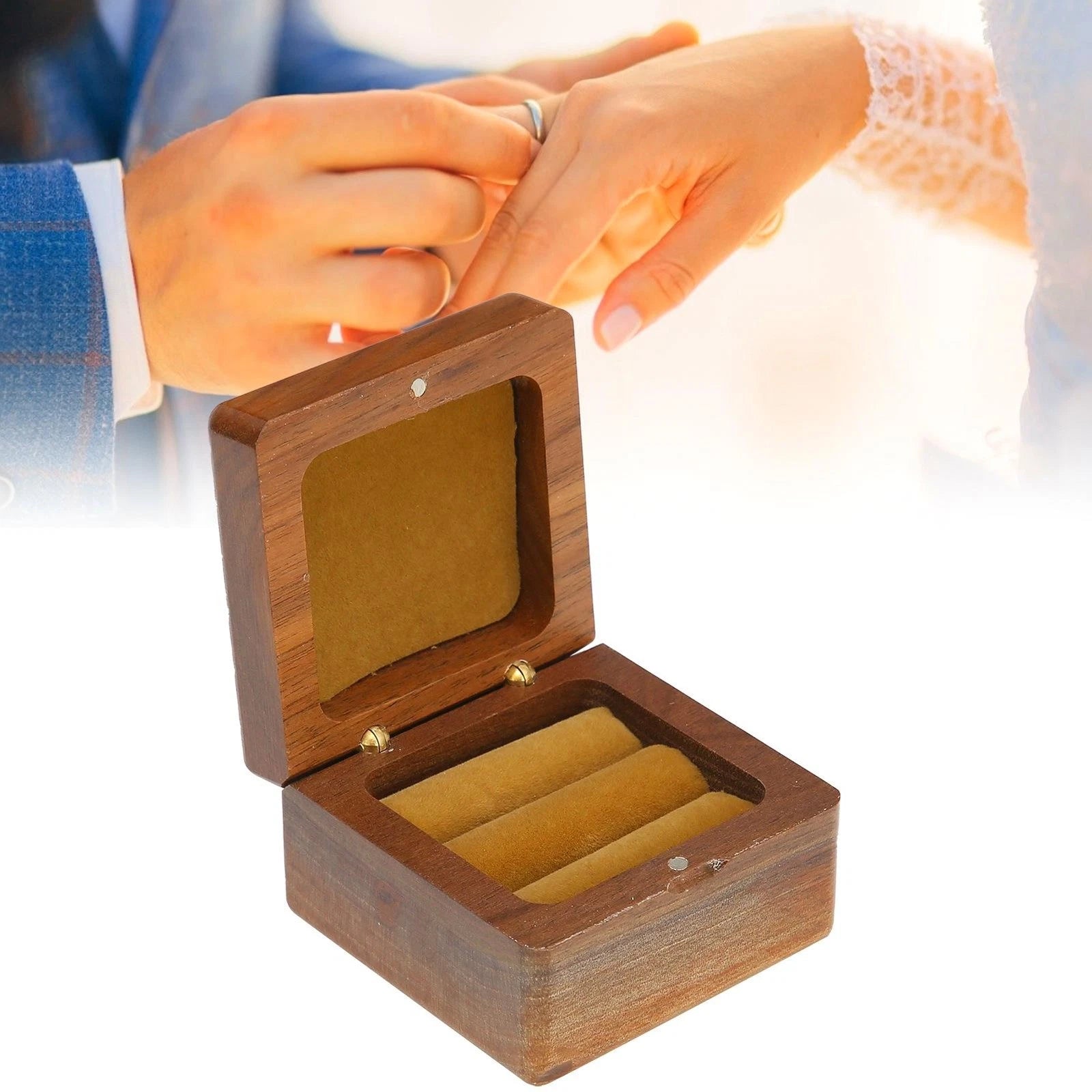 Wooden Box Jewelry Storage Case Organizer for Wedding For Proposal Display | eBay